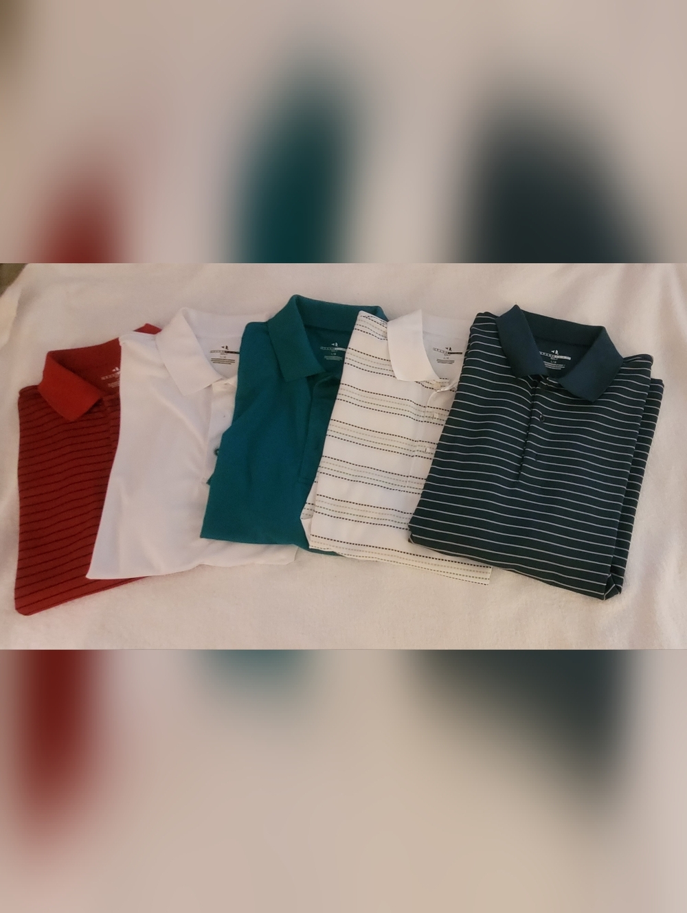 (5) Grand Slam Golf Polos, Large, Lot (White)